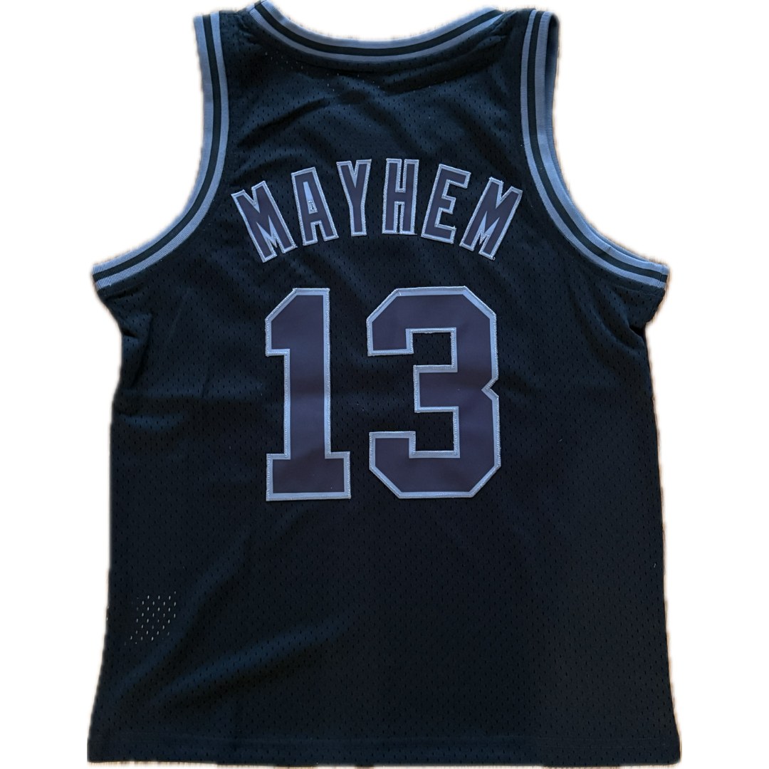 Madame Mayhem Basketball Jersey - Black/Grey Mesh