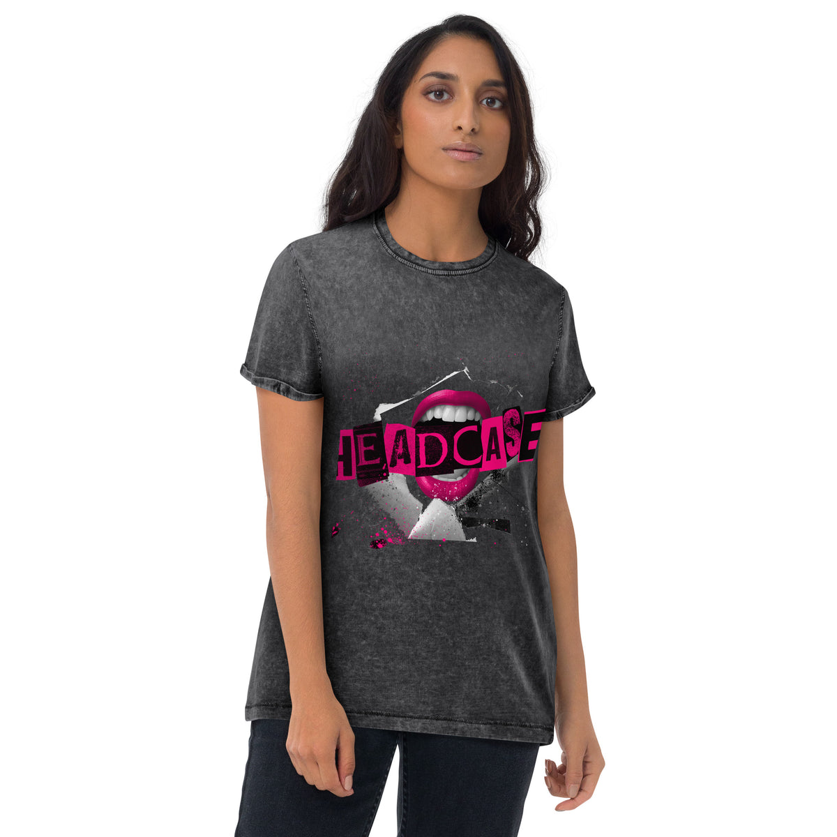 "Headcase" Vintage Wash T-Shirt - Pink