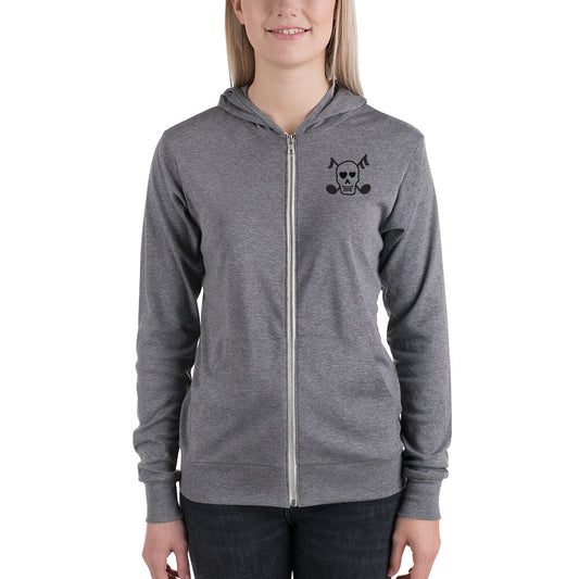 Skull & Bones - Unisex Zip Hoodie (Gray)