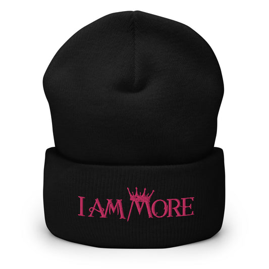 "I Am More" Beanie (Black w/ Pink)