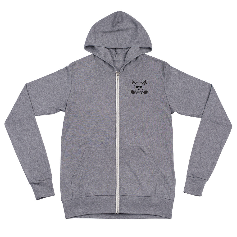Skull & Bones - Unisex Zip Hoodie (Gray)