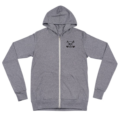 Skull & Bones - Unisex Zip Hoodie (Gray)